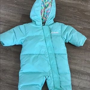 Columbia snow suit 0-3 months down girls
